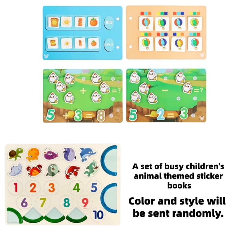 TEMU A Set Of Busy Animal-themed Sticker Books, Fun Vocabulary Card Learning, Improving Hand Skills And Cognitive Learning Development, Vivid Patterns, Learning Aids (color And Pattern Random)