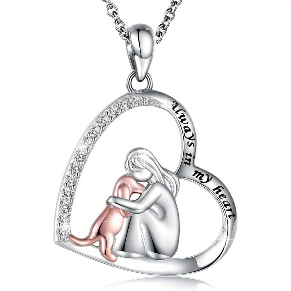 TEMU Dog Lover Necklace With In My Heart Pendant & Puppy - Elegant K-plated Jewelry Gift Suitable For Dog Mom, Daily Wear Or Accessory, Pet Owner Present (not Replacement For )