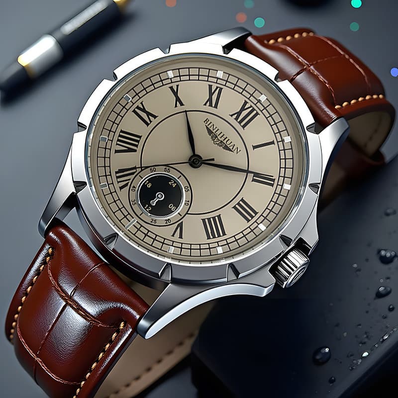TEMU Minimally Casual Men's Watch, Roman , Pu Leather Strap, Ultra-thin Men's Business Watch, Couple's Watch, Back To School , Affordable Watch For