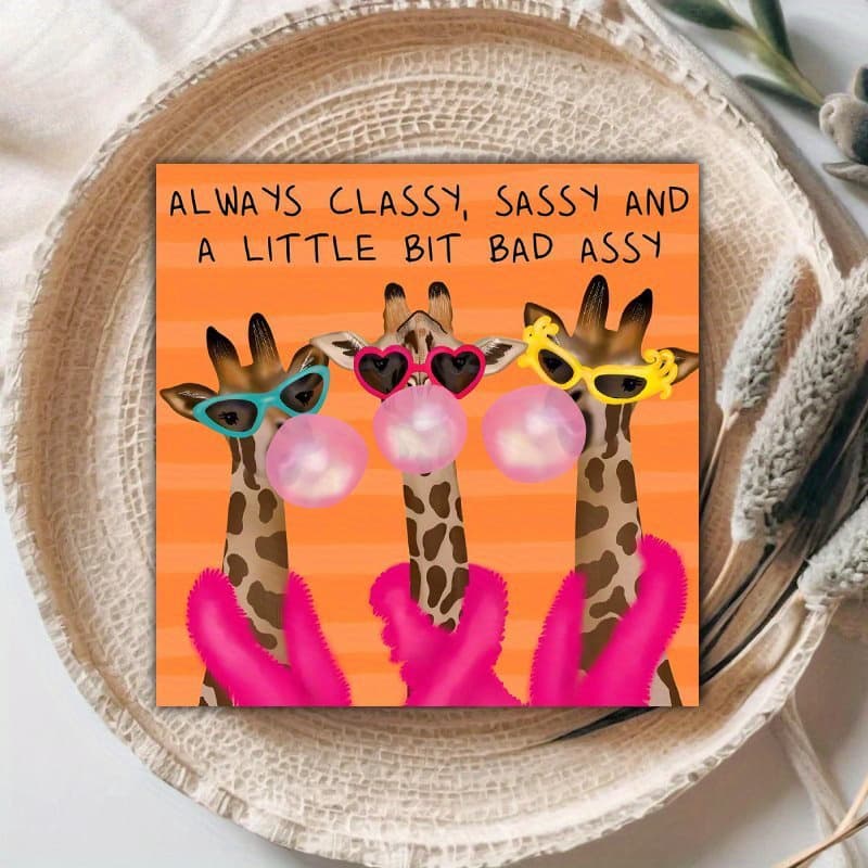 TEMU Fun Giraffe Birthday Card, Any Occasion - Ideal Gift For Female Friend, Mother, Aunt, Sister, Daughter, Granddaughter, Niece, Bestie Partner