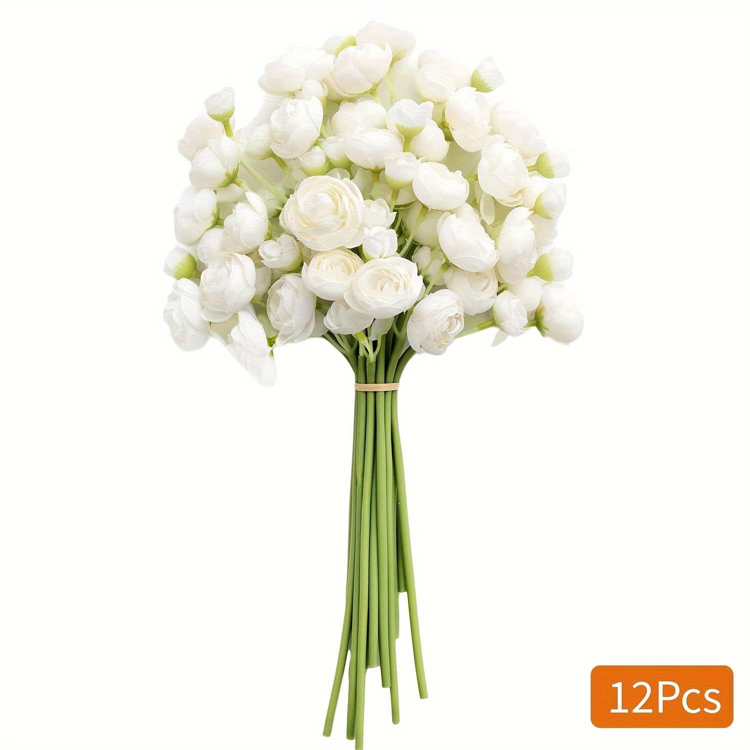 TEMU 12pcs Of Artificial Silkyy Mini Flowers For Bouquets, Suitable For Centerpiece Decorations, Bridal Gifts, And Bulk Faux Wedding Filler Flowers In