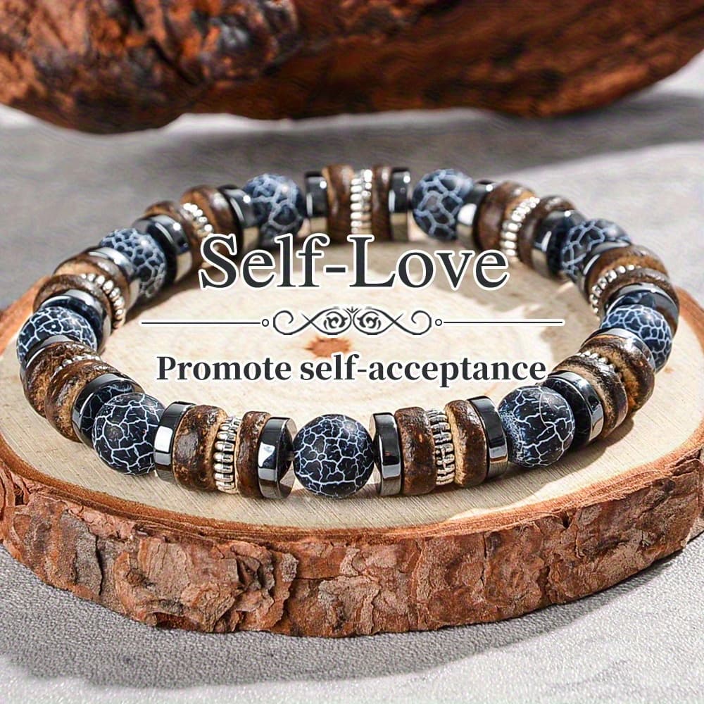 TEMU 1pc Of Trendy Natural Stone Beaded Bracelet Featuring A Cool And Attractive Design, Symbolizing , Use And Gifting, A Durable Accessory For Daily Wear thumbnail 2