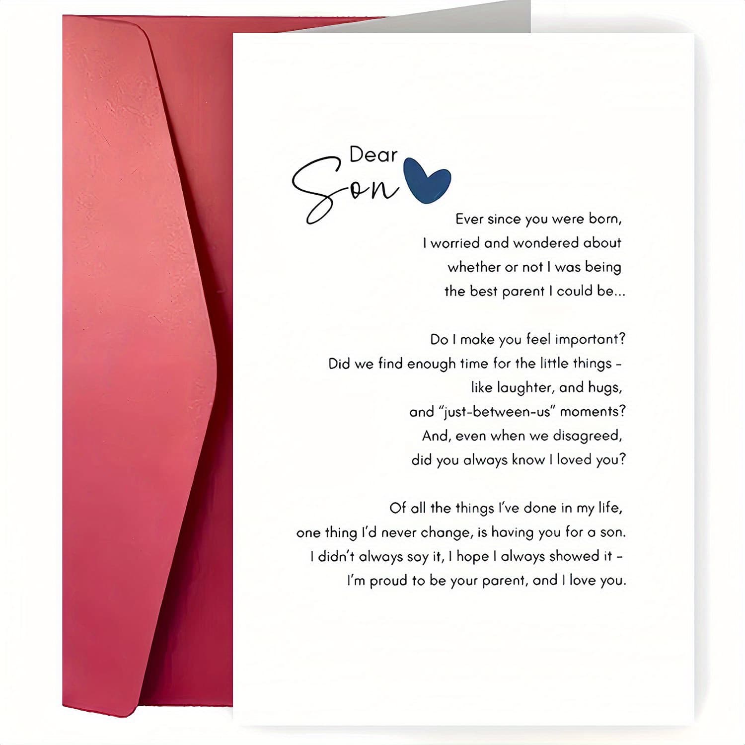TEMU 1pc Humorous & Creative Birthday Card For Son With Envelope - Message, Perfect Gift For Family, Colleagues, , , And Brothers, Message|minimalist Card Design| Stationery