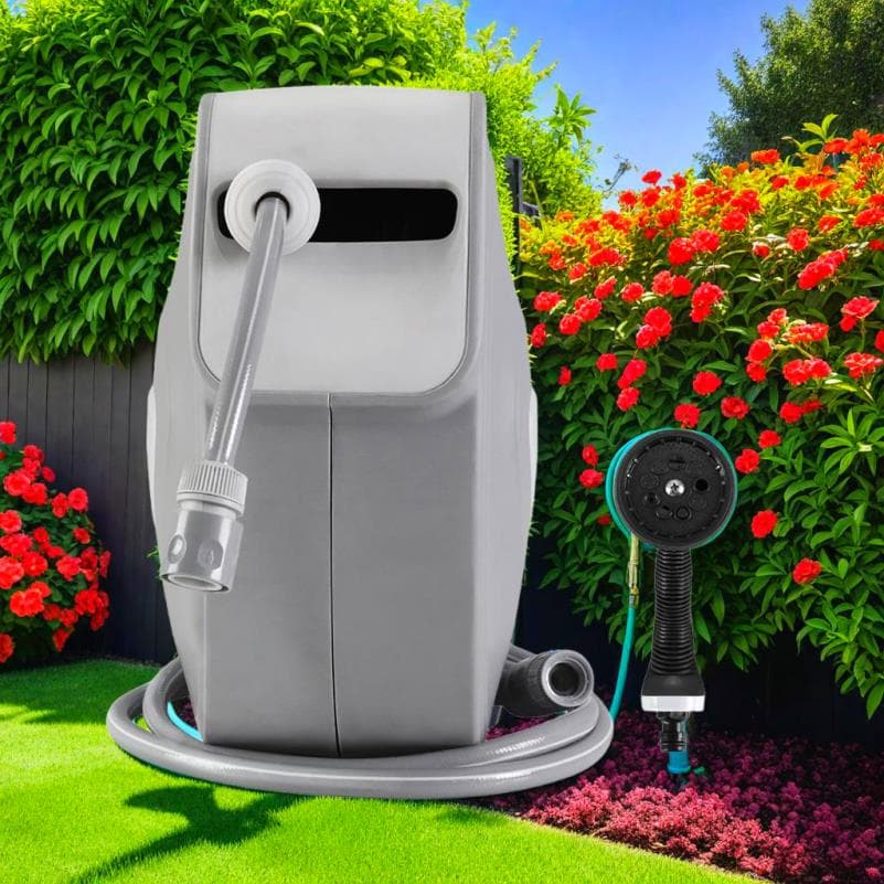 TEMU Retractable 10m Garden Water Hose Reel With Automatic And Spray