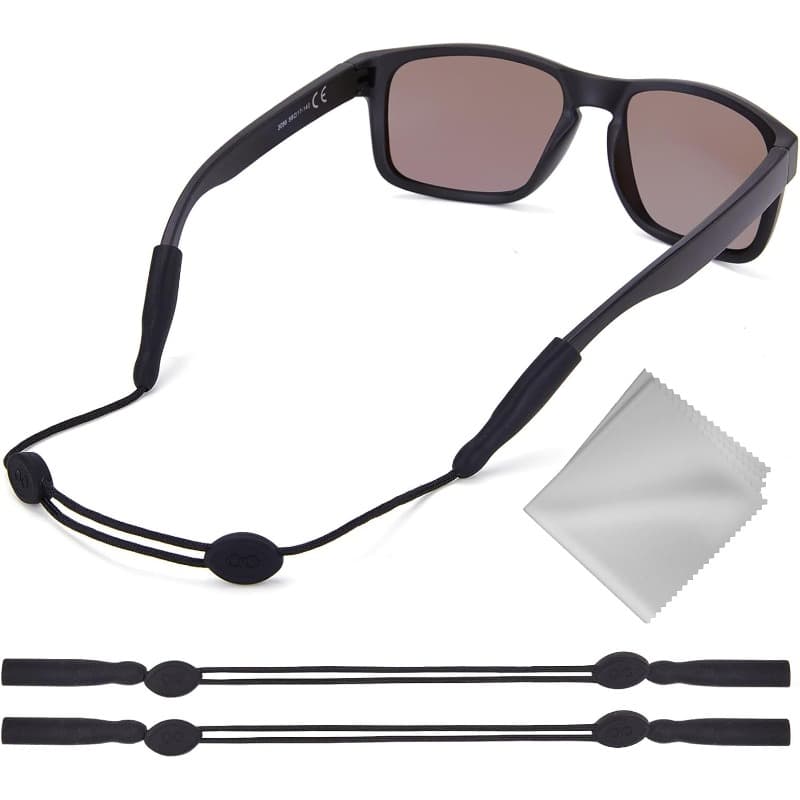 TEMU 2pcs Adjustable Eyeglass & Holder Strap - Neck Lanyard With Retainer Cord, Glasses For,, Driving - Eyewear For (2pcs, 14in Black)