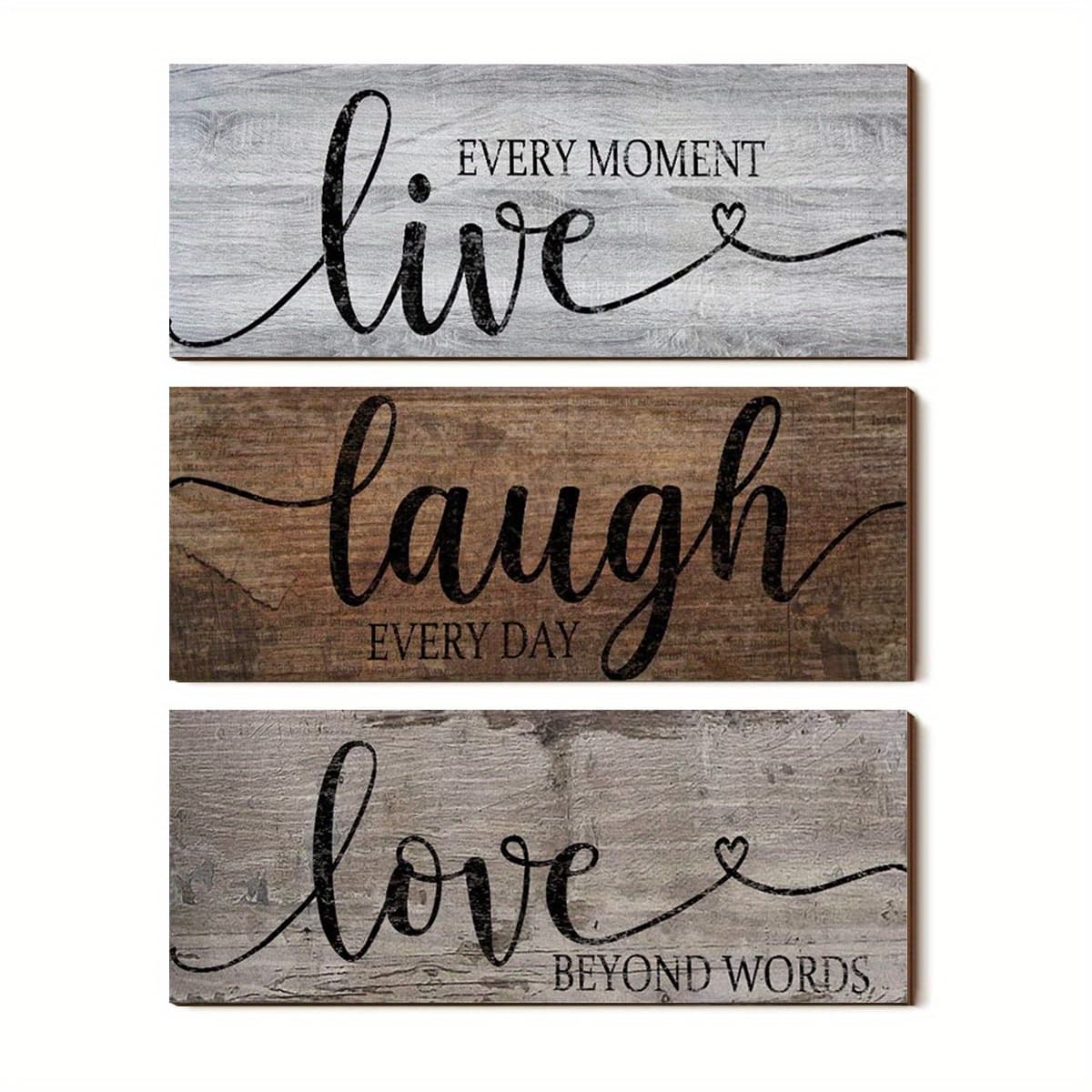 TEMU A Set Of Vintage Inspirational Wooden Decorations Suitable For Living Room, Bedroom, Bathroom, And Kitchen Decor, Gift