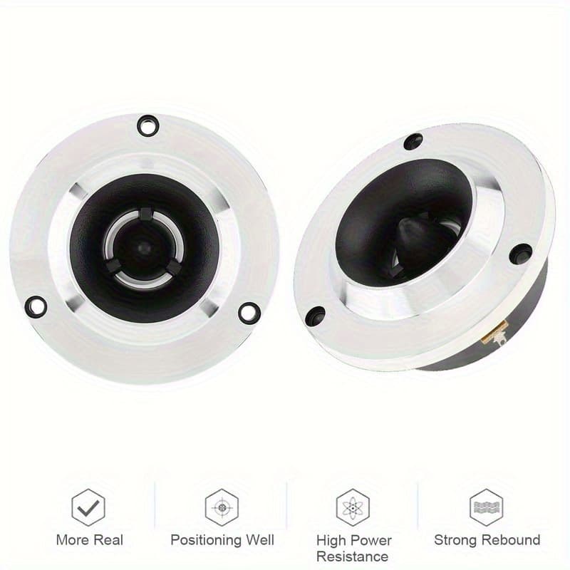 TEMU 500w , 4 Ohm, Pair Of High Compression Car Bullet Tweeter Speaker With Capacitor, Aluminum Frame& Diaphragm, 2pcs