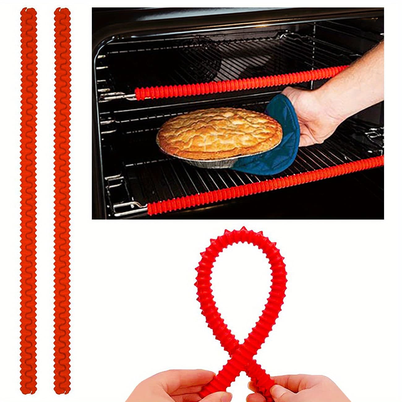 TEMU 2pcs Silicone Oven Rack Edge Protectors | Heat-resistant, Safe, Anti-scald, Kitchen Tools For Rv Kitchen Stove Additions