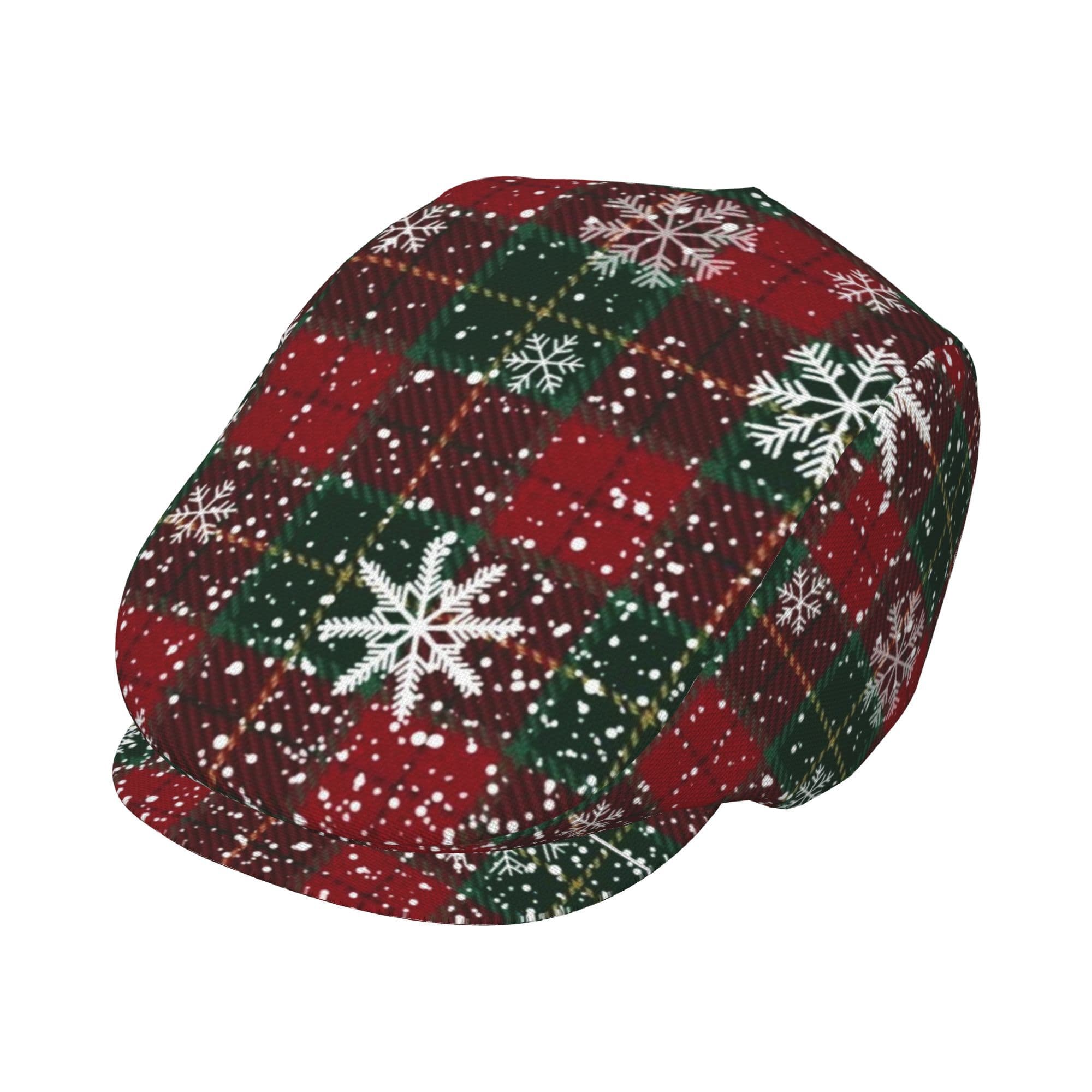 TEMU 1pc Red And Green Checkered Christmas Full Face Print Beret Fashion Newsboy Unisex Golf Outdoor Activities Formal Occasions Fashion Must-have