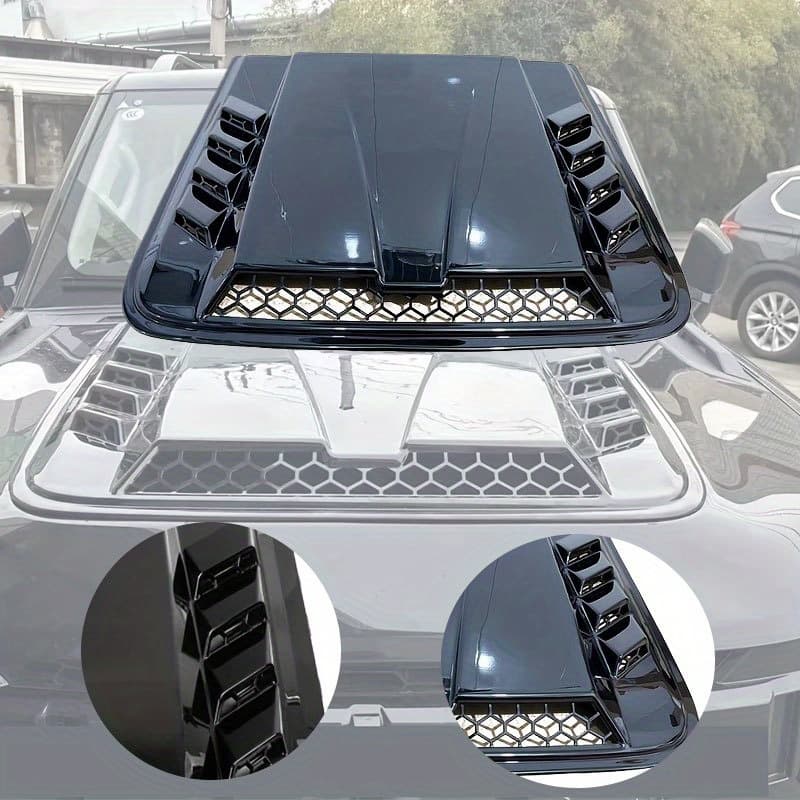 TEMU 1pc Car Hood Vented Cover With Airflow System - Polished Aerodynamic, Compatible For Most Vehicles, Enhances Cooling & Style, Exterior Accessory