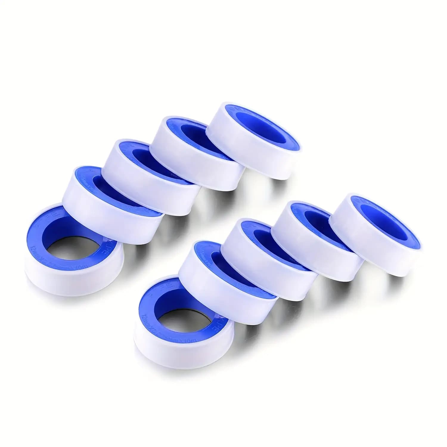 TEMU 10 Rolls Extra Long Tape 1/2inch(width) X 520inch(length)- Plumber Ptfe Tape- Thread Seal- Perfect For Shower Heads And Pipes- Household Pipe Sealing- Sealing Tape