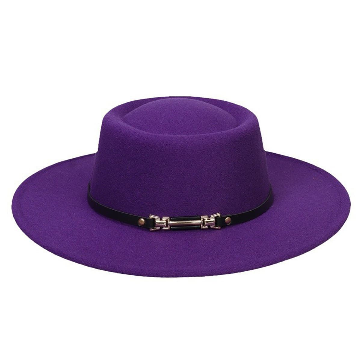 TEMU Autumn And European And American -top Felt Hat, Cowboy Hat, Wide-brimmed Simple Belt Hat, Four-season Jazz Hat, British Hat