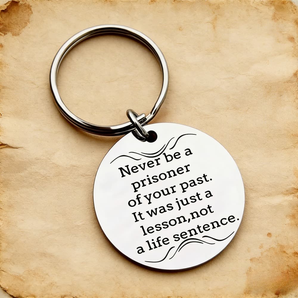 TEMU Inspirational "never Be A Prisoner Of Your Past. It Was Just A Lesson, Not A ." Stainless Steel Keychain, A And Accessory, A Unique Gift For