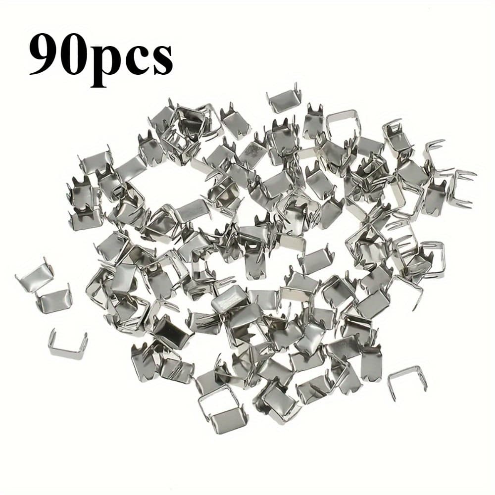 TEMU 90pcs 5# Zipper Stopper Zipper Head Tail Metal Stopper Claw Tail Stopper Four-claw Tail Four-claw Code Card Stopper