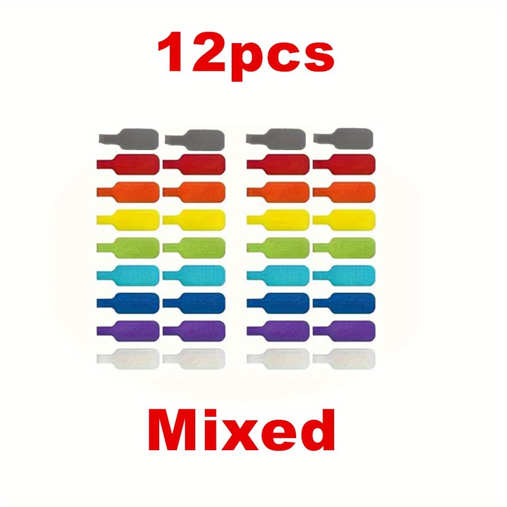 TEMU 12/ 24/ 48/ 72pcs Pre-printed Cable Labels | Writeable Power Cord Tags, Standard Size For Electronics And Computer Wires, Durable Polyamide Material, No Battery Needed