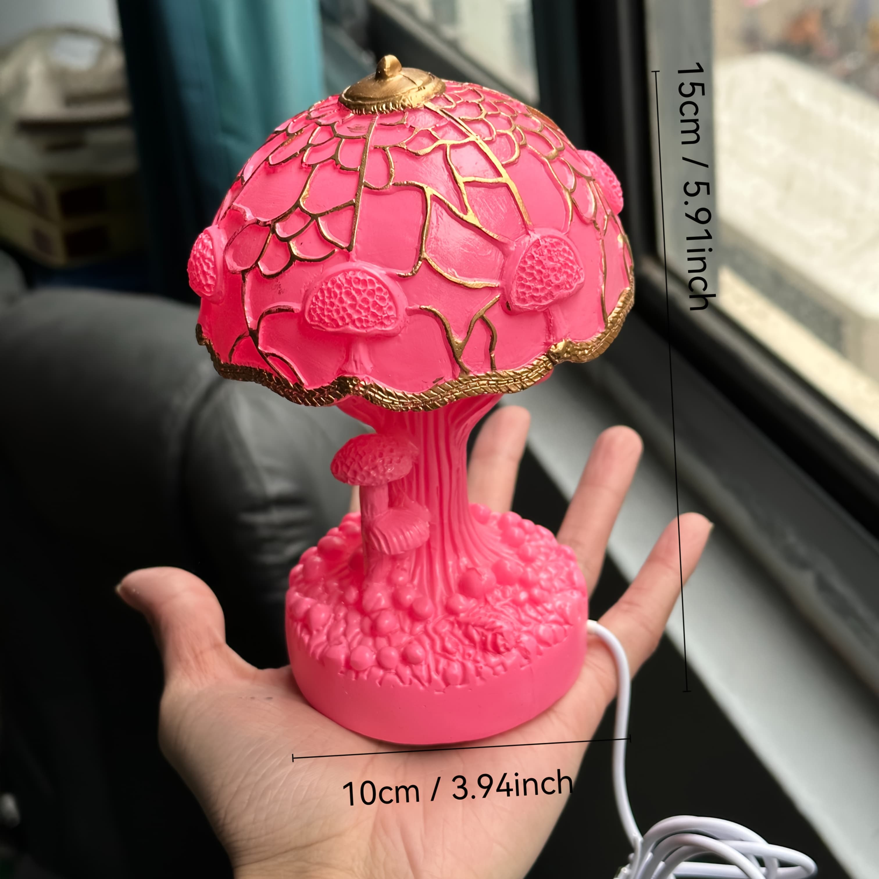 TEMU 1pc Mushroom-shaped Desk Lamp, Decorative Craft Light, Glowing Mushroom Lamp, Usb-operated Led Night Light, Home Decor, Festive Ambiance Light, Ideal For Holiday Presents And