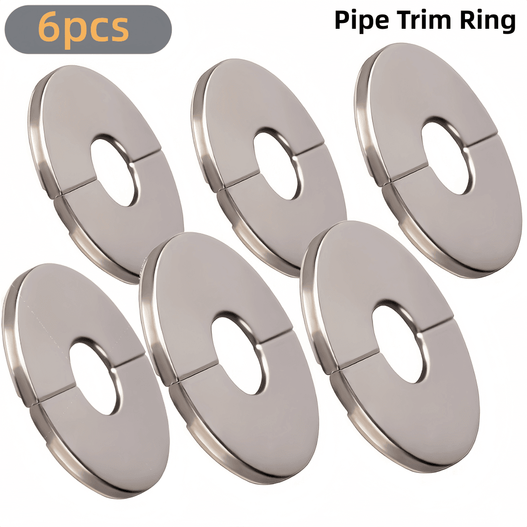 TEMU 6 Pack Steel Pipe Decorative Covers, Silver, Rustproof, Round, , Fit Holes Below 24mm, For Pipes, Radiators And Bathroom , Ideal For Pipe Decoration And Fittings
