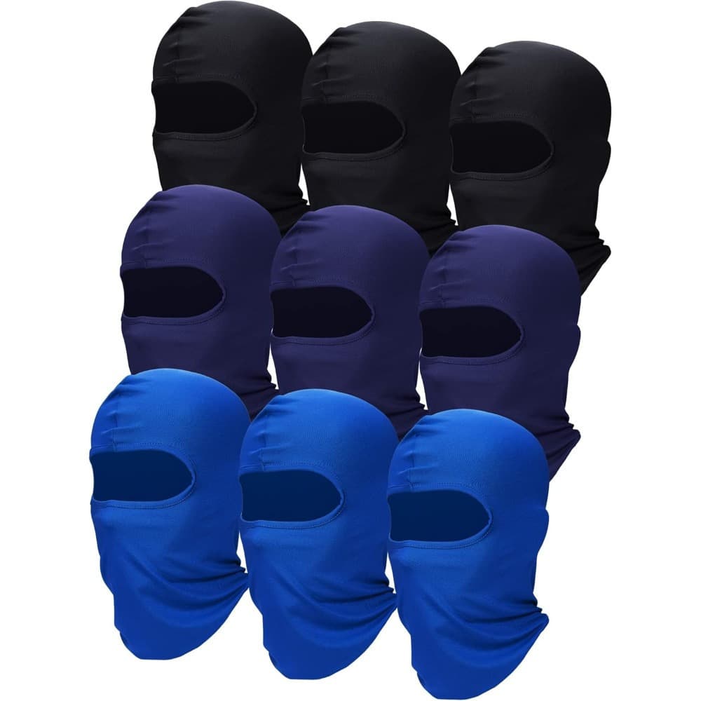 TEMU 9pcs Balaclava Ski Face Mask, Full Face Cover Sun Protection Cooling Neck Gaiter Clothing Scarf Bandana, For Outdoor Sport