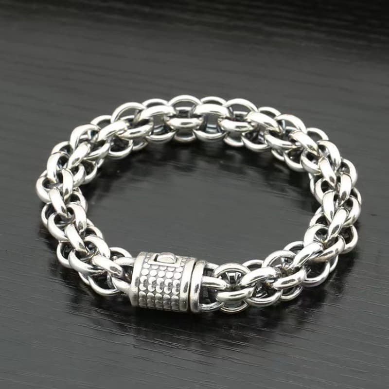 TEMU S925 925 Silver Bracelet For Men, Stylish Accessory, Ideal For Birthdays, Father's Day, Or As A Gift For Your Boyfriend. A For Daily Use