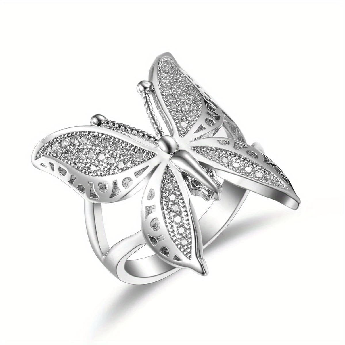 TEMU 925 Sterling Silvery Cute Female Synthetic Zirconia Simple Wedding Ring Stamp Love Engagement Ring