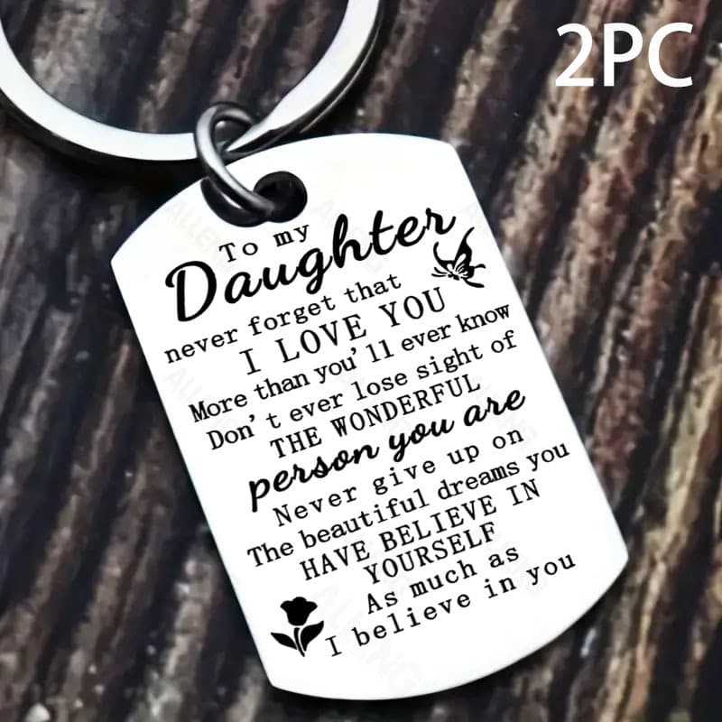 TEMU Day Gifts For Daughter From Mom Dad To My Daughter Keychain Inspirational Daughter Birthday Gifts For Daughter Christmas Gift For Daughters