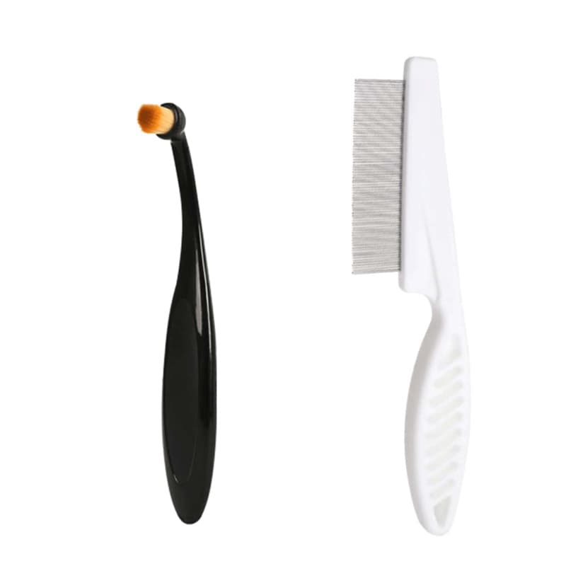 TEMU Gentle Dog Tear Stain Remover Brush - Small Pet Eye Cleaning Tool With Soft Bristles For Puppies & Dogs, Ideal For Grooming & Bathing, Dog Grooming