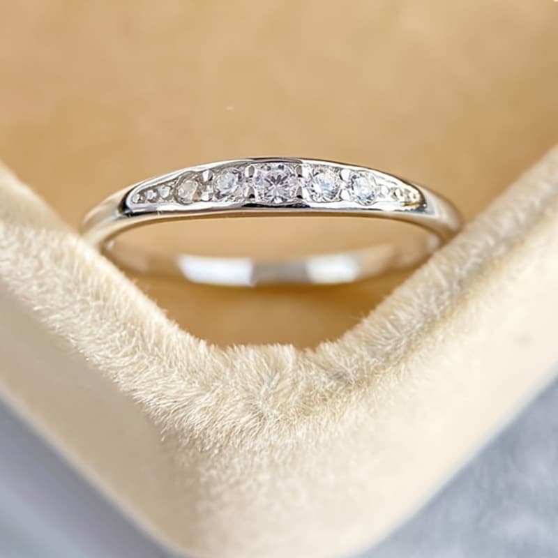 TEMU Elegant Shiny Zirconia Engagement Ring For Women, Perfect For Daily Wear, Parties, Weddings, Proposals, And As A Easy Jewelry Gift For Valentine's Day