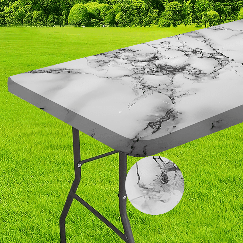 TEMU 1pc, Outdoor Tablecloth, Mist Marble Design Tablecloth, Table Cover, - Perfect For Camping, Picnics, And Garden Parties, Vibrant Colors, Picnic Accessory, Indoor/outdoor Use