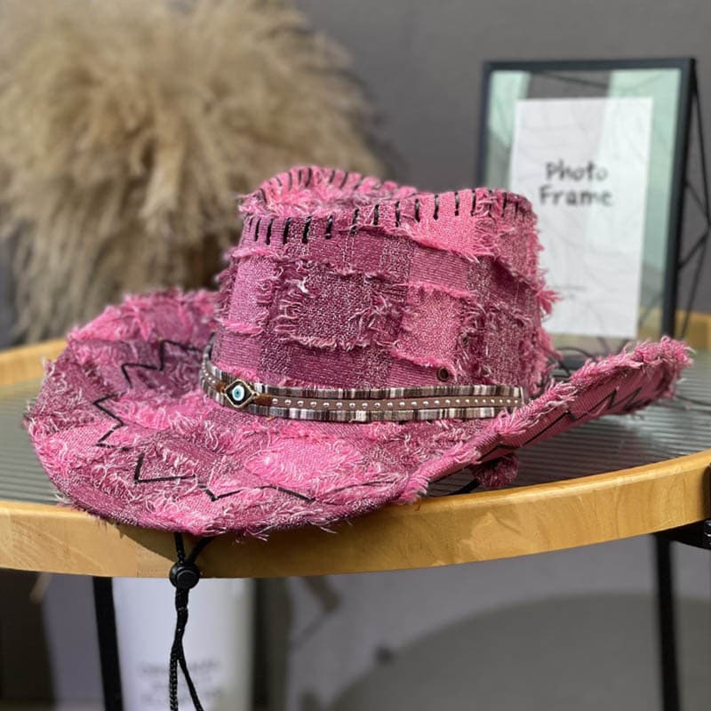 TEMU 1pc European And Shabby Style Retro Jazz Hat Men And Women Outdoor Travel Sun Hiking Hat Western Cowboy Hat Men And Women