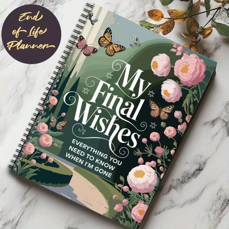 TEMU End-of- Notebook Spiral-bound Suitable For Adults - Perforated Pages & Horizontal Ruled Sections With Care Plans, Funeral Wishes, Letters To , Document For And Emergency