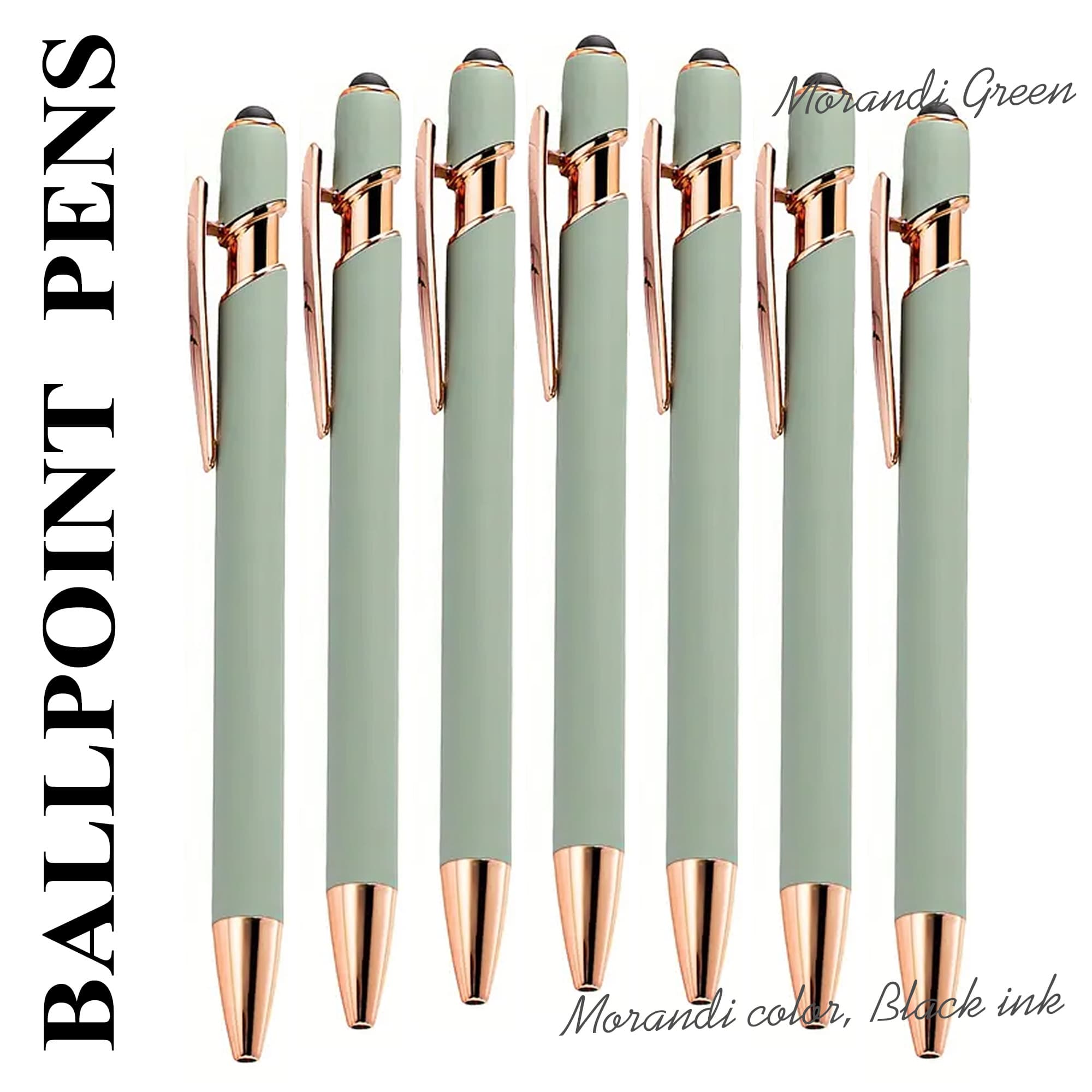TEMU 7 Elegant Metal Ballpoint Pens - Smooth Writing, Suitable For Students And Offices, Black Ink - Gift, Stationery