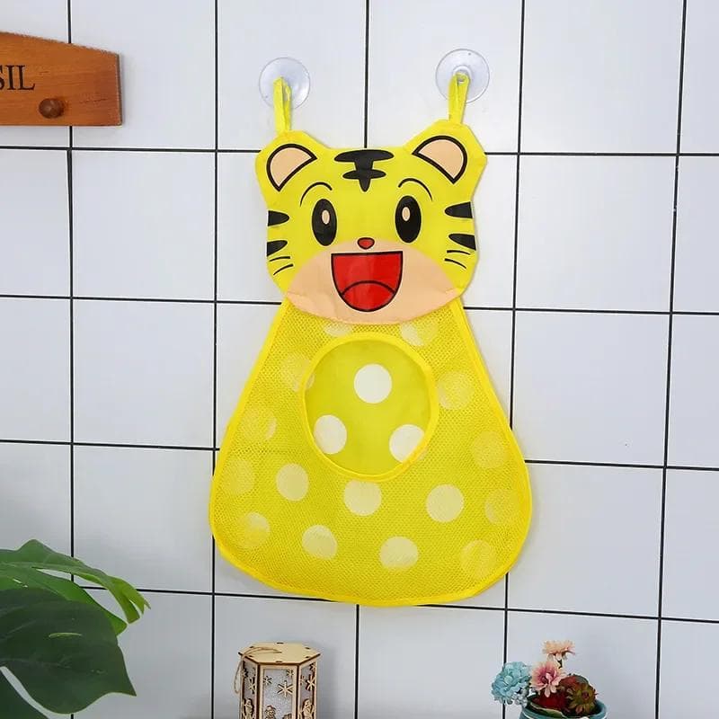 TEMU Cute Cartoon Animal Transparent Mesh Hanging Storage Bag Bathroom Shampoo Shower Gel Wall Dry-wet Separation Bag