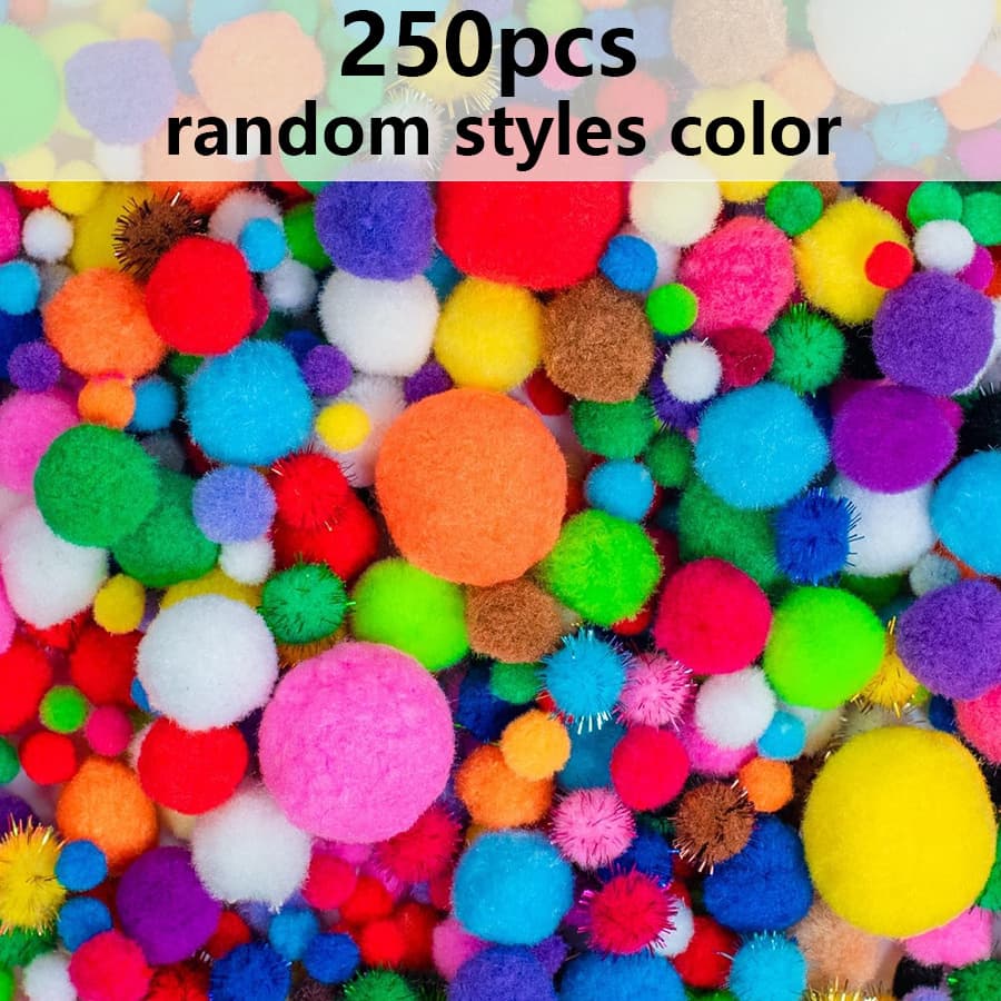 TEMU 150/250/350pcs Craft Plush Balls (color/size Random Ship) Suitable For Handicrafts Soft Fluffy Plush Balls And Are Suitable For Art Projects And Home Decoration Jxb