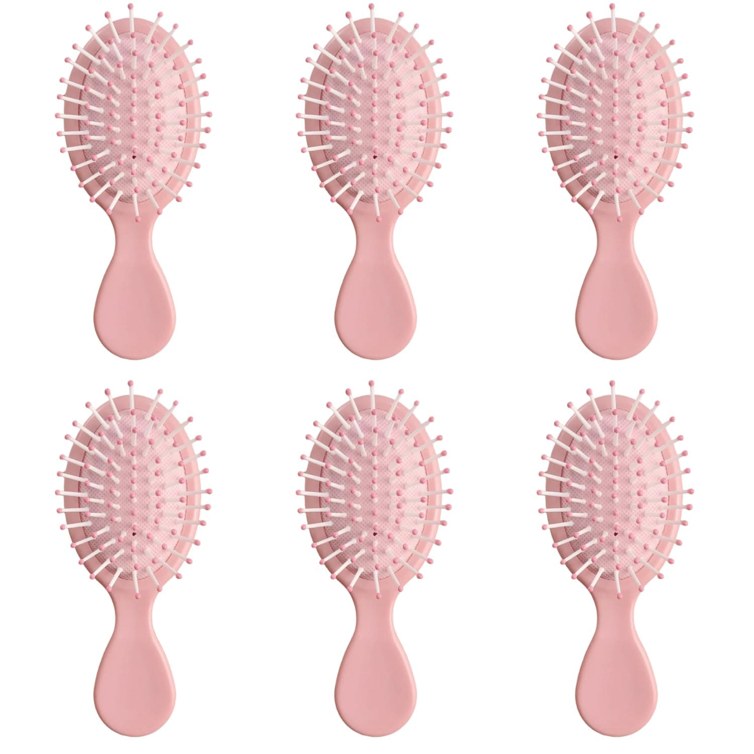 TEMU 6 Pack Mini Hair Brush Bulk, Wet Hair Brush For Travel, Mini Brush For Most Hair Types, Travel Brushes, Bridesmaid Gifts, White