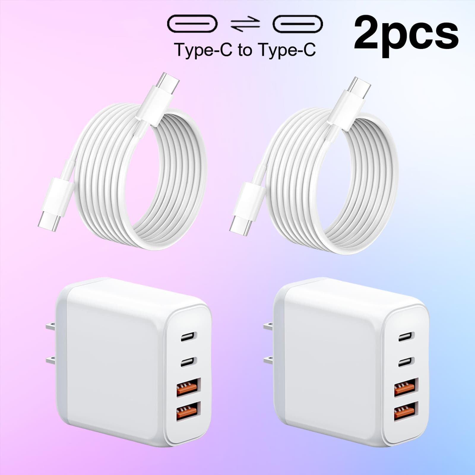 TEMU Usb C Charger Block 4-port Wall Charger Type C Charger Fast Charging Blocks Cube.multiple Ports Pd Power Adapter Wall Plug For Lphone 16 15 14 Pro Max