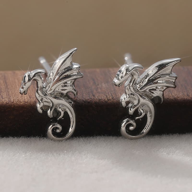 TEMU 1 Pair Of Retro And Minimalist Wing Dragon-shaped Pendant Earrings, A Perfect Handcrafted Accessory For Women, Ideal For Daily And Vacations, Making It A Perfect Gift For Female