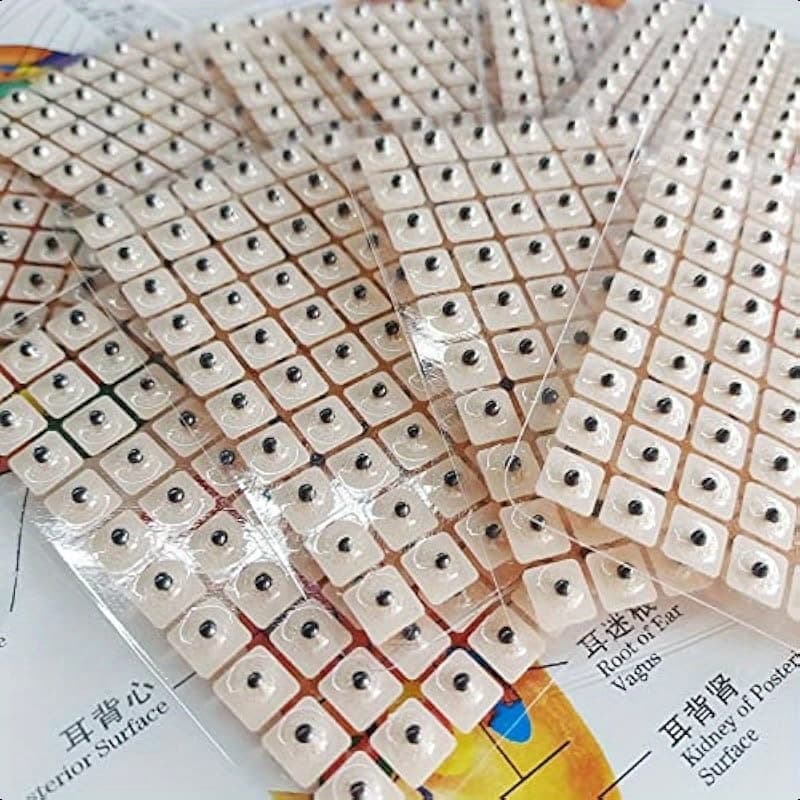 TEMU 1200pcs Ear Acupuncture Set; Ear Acupuncture Needles; Ear Acupuncture Chart Guide; Tweezers; Beginner Facial Relief Tools