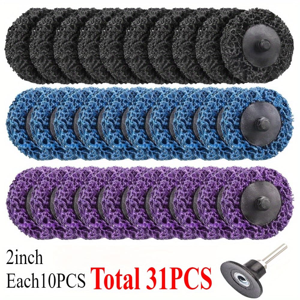 TEMU 2-inch Sanding Disc Set, In 21/26/31pcs Variants, -on Design, Resistant To Clogging And Splattering, Easy Surface Grinding, Removal Of Rust And Oxide, Paint , Detailing And , Restore Jewelry