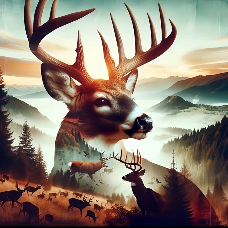 TEMU 5d Set Featuring A Deer , Perfect For Home Wall Decoration And Crafting