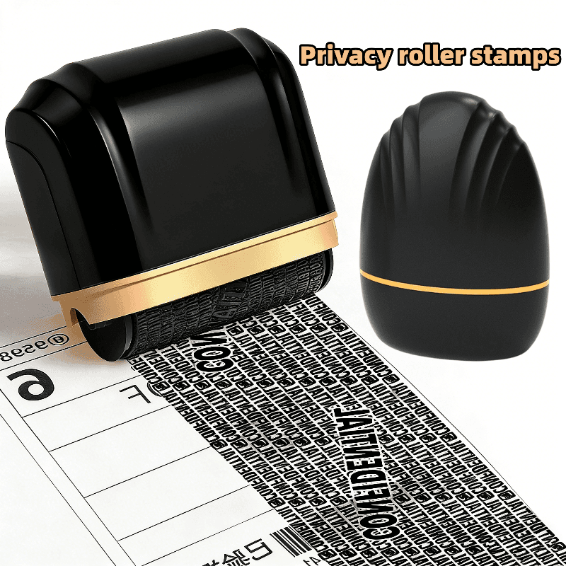 TEMU 2pcs Privacy Roller Stamps, Large And Medium Sizes, Protect Id Information From Theft, Prevent Privacy Leaks, Protect Confidential Data Such As And Address, Address And Privacy