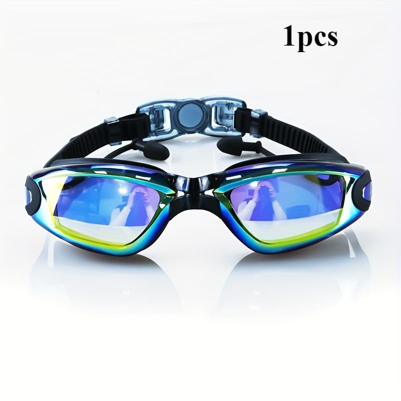 TEMU Adult Large Frame Water - And , With Earplugs, Clear Black And Colorful Options, Suitable For Pool And Swimming, Stylish Swimwear Accessories | Safety Adjustable Belt
