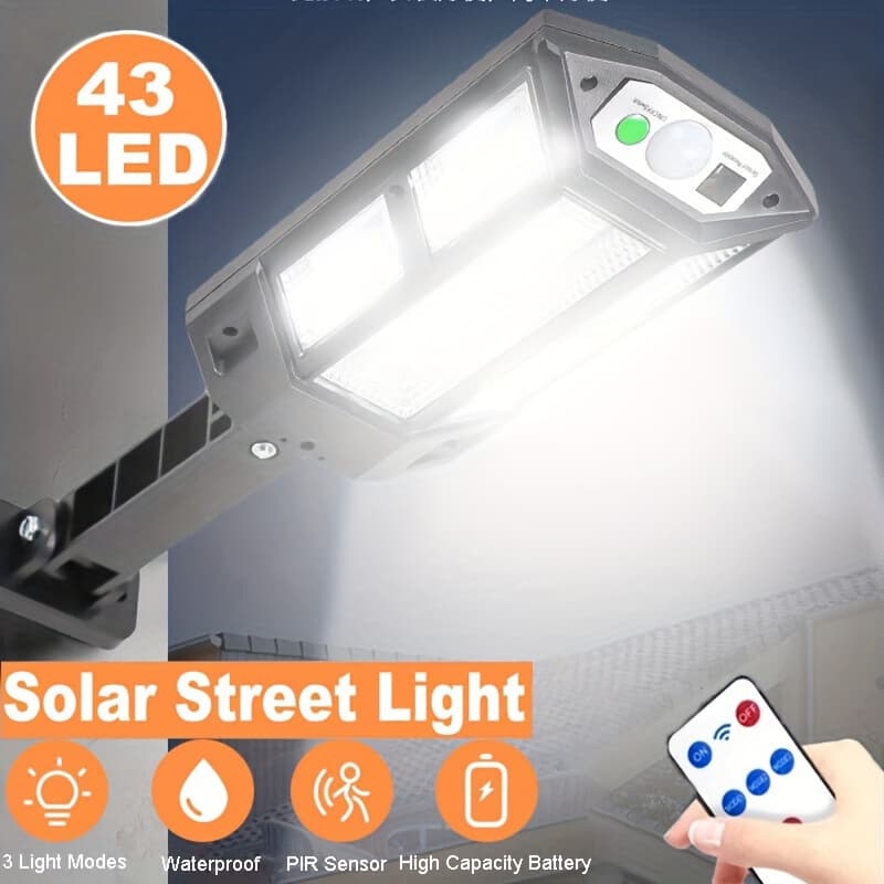 TEMU 43 Led Solar Sensor Light - 3 - Durable And (2000 ) For Outdoor Walls, Patios, Gardens, , Front Doors - High Quality Ip44