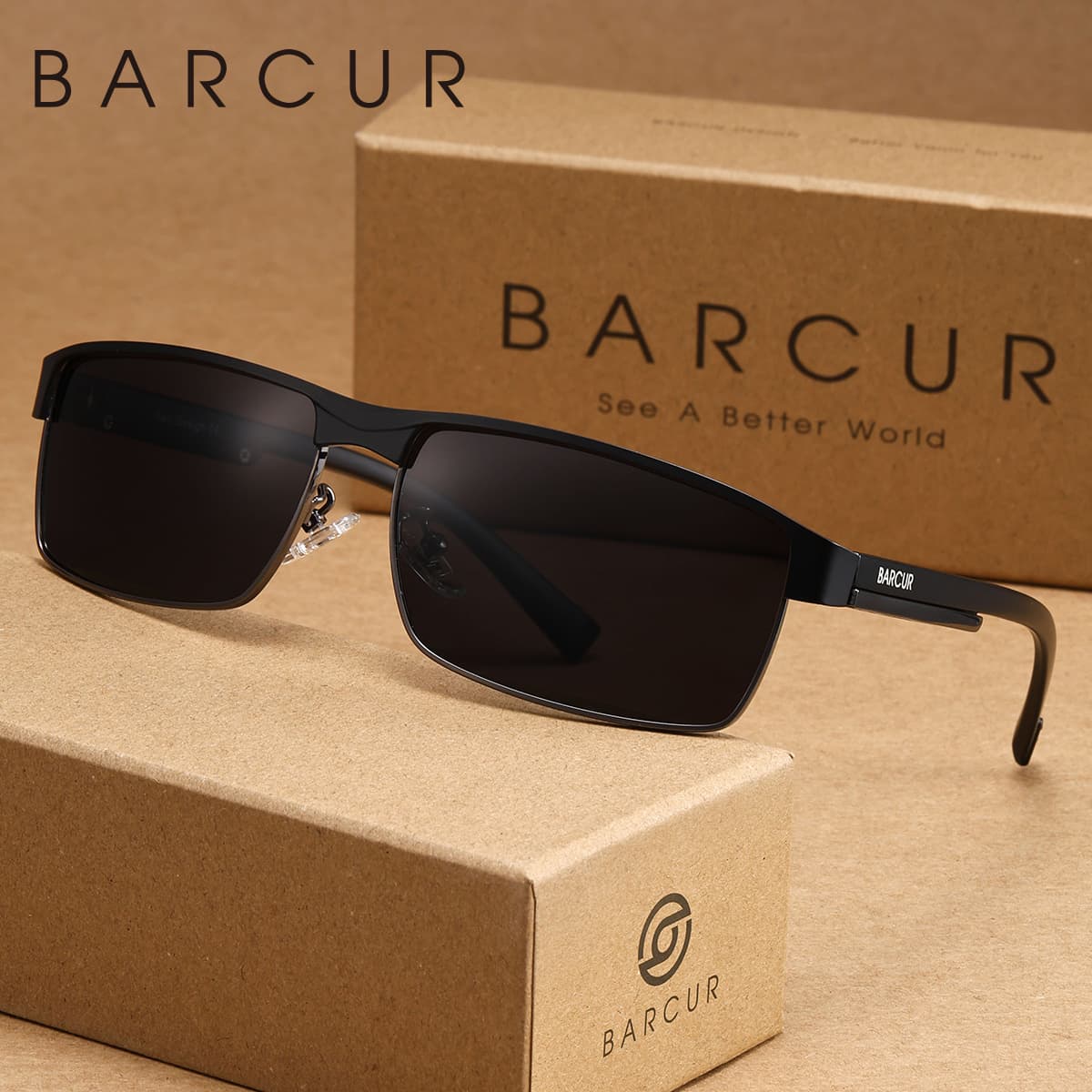 TEMU Barcur Easy And Classic Sunglasses, Polarizing Film, Uv, Essential For Daily Commuting