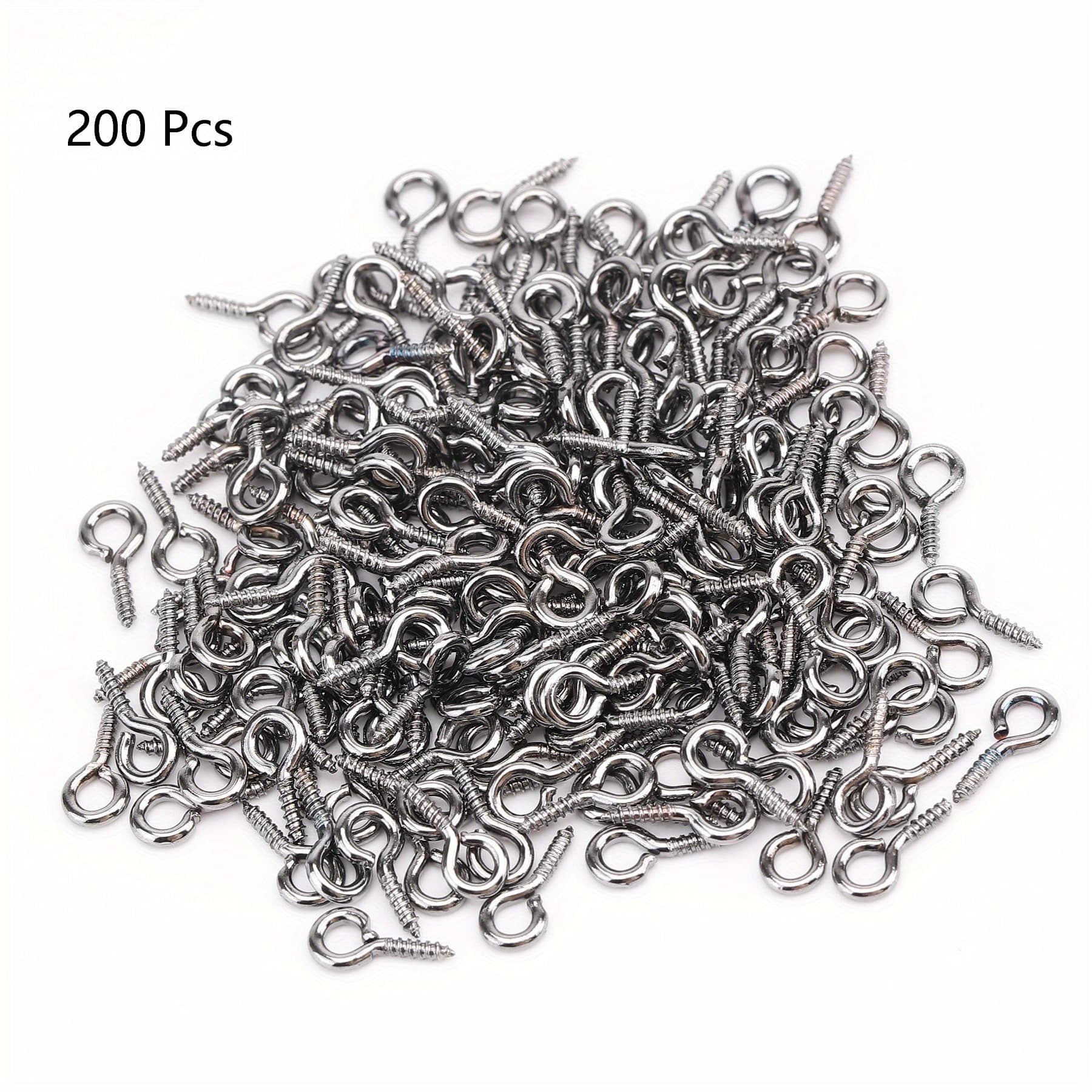 TEMU Metal Pins Hooks 0.51inch/ 6.5x13mm Heavy Duty Pins For Jewelry Making Gun Black Plated Eye Arts & Crafts Project 200pcs/ Lot