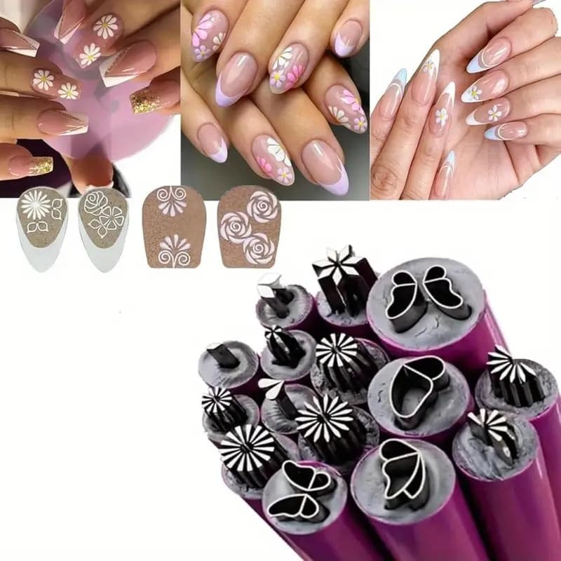 TEMU 15pcs For Nail Art Flower , For Nails Pens Set, 15pcs For Nail Pen For Nail Art Tools, For Nail Pens For Nail Art Glitter With Dotting Tools For Nail Art Pen Brush For Women Design