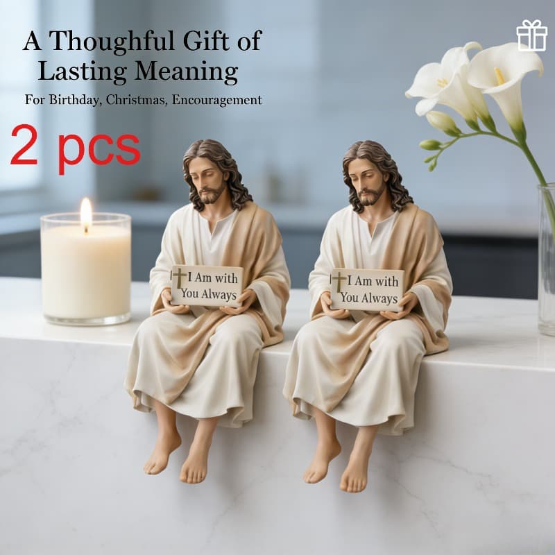 TEMU 2pcs Jesus Resin Desktop Ornaments, Car Dashboard/home Desk Decoration Jesus Christ Statue, I Will Be Logo Jesus Statue Decoration, Religious Gifts For Relatives And Friendss