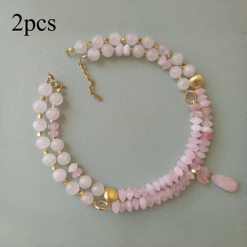 TEMU Bohemian Style Handmade Beaded Natural Stone Women's Neck Jewelry Necklace