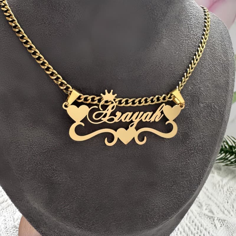 TEMU Custom Name Necklace, Golden Plated Name Necklace, Personalized Name Necklace, Nameplate Necklace, Birthday Gift, Personalized Gift For Her
