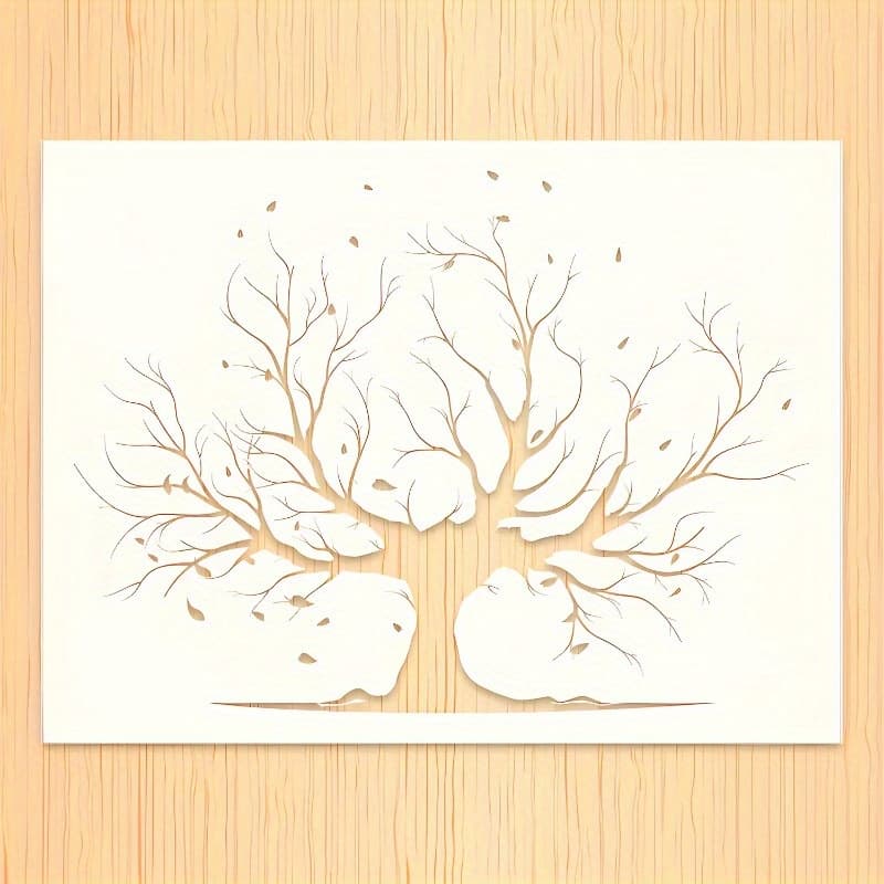 TEMU 1pc Large Tree Template, 10inch×8inch--- Reusable Pet Template Suitable For Diy Wall Art, Wood And Furniture - Perfectly Suitable For Painting, Spraying And Graffiti