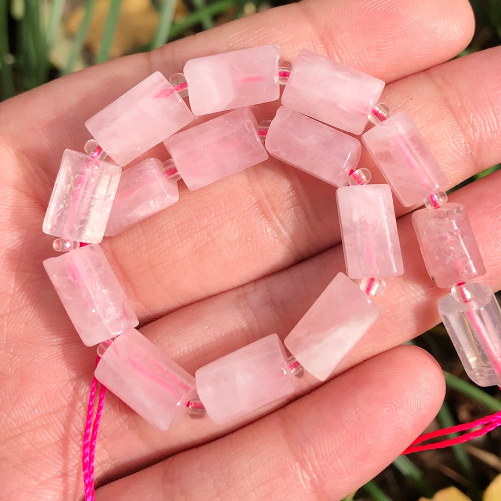 TEMU 13-16pcs Quartz Cylindrical Loose Beads, Suitable For Diy Exquisite Bracelets, Necklaces, Earrings Accessories, Jewelry Making Supplies